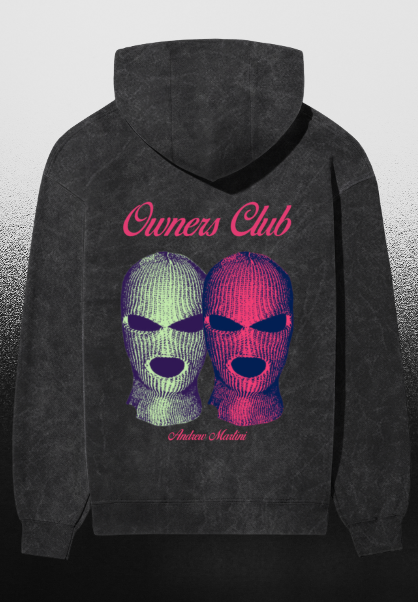 OWNERS CLUB BLACK ACID WASH HOODIE