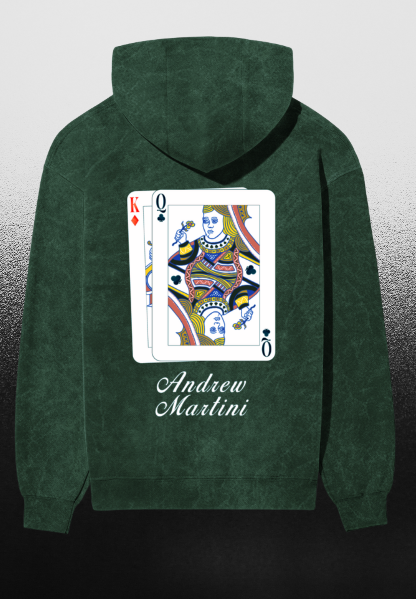 KING QUEEN CLUB GREEN ACID WASH HOODIE