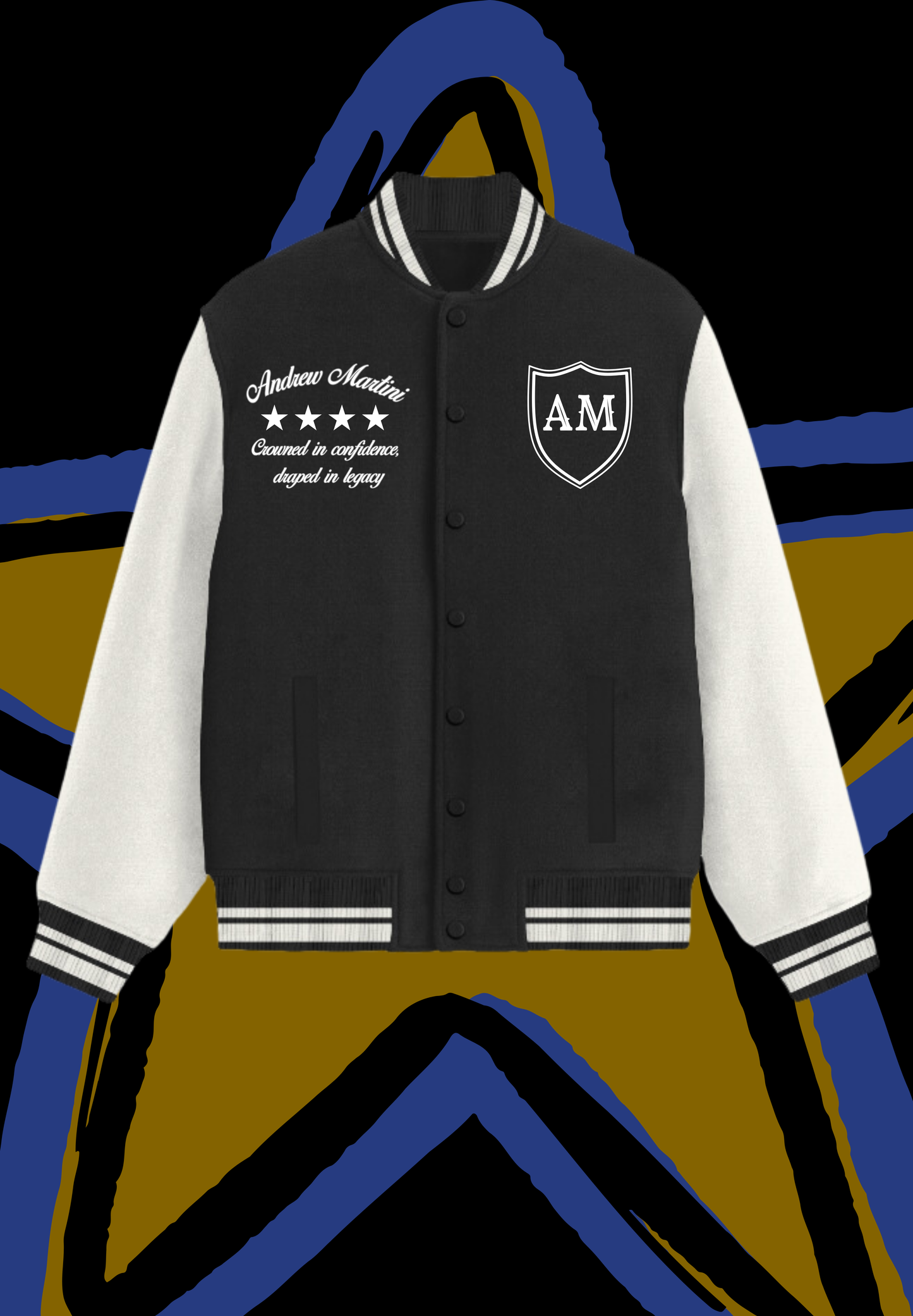 ROYAL AM BLACK VARSITY JACKET