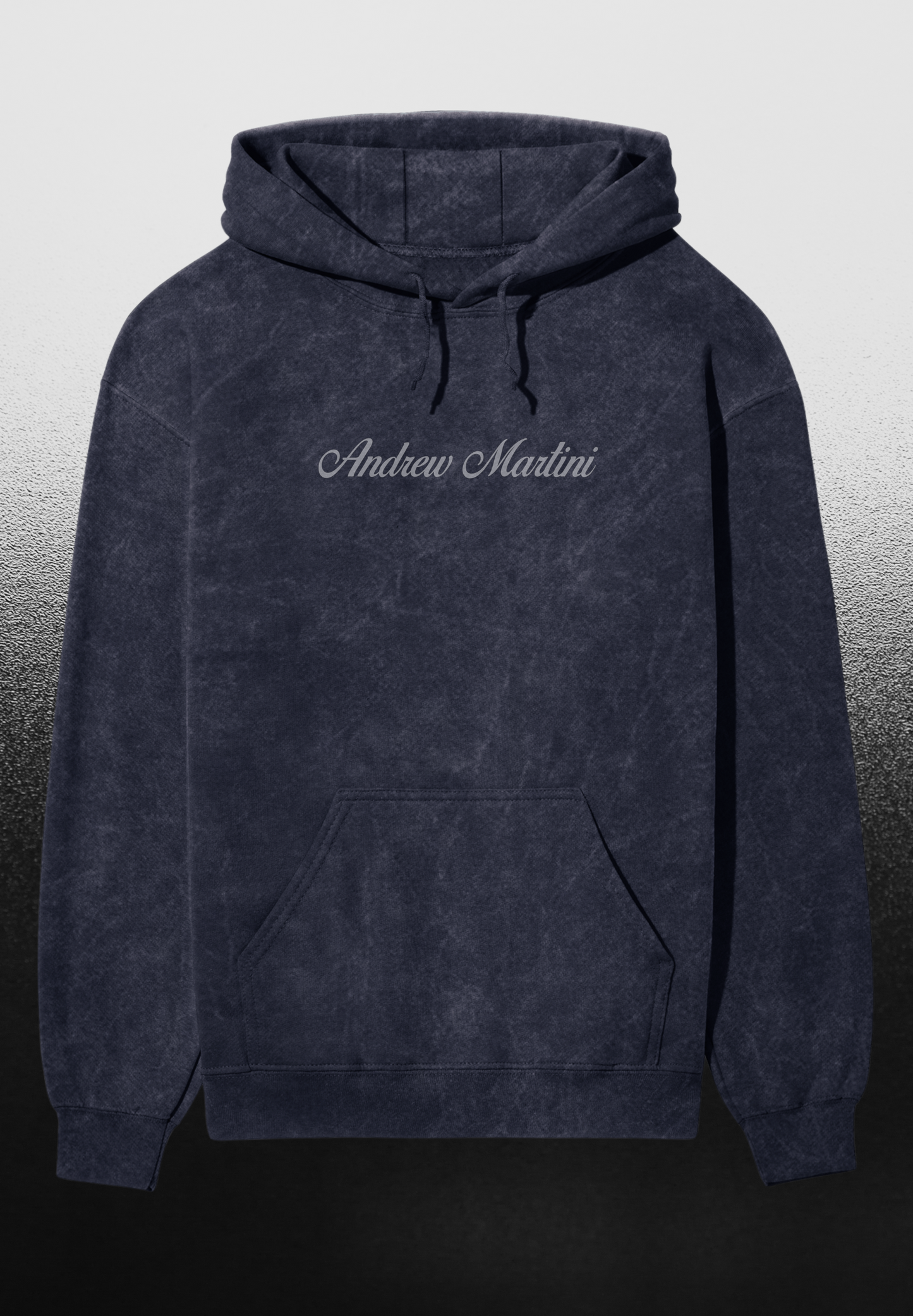 SMOKEY NAVY BLUE ACID WASH HOODIE