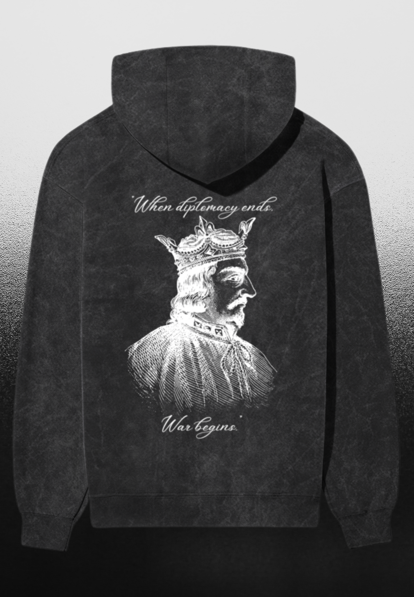 DIPLOMACY BLACK ACID WASH HOODIE