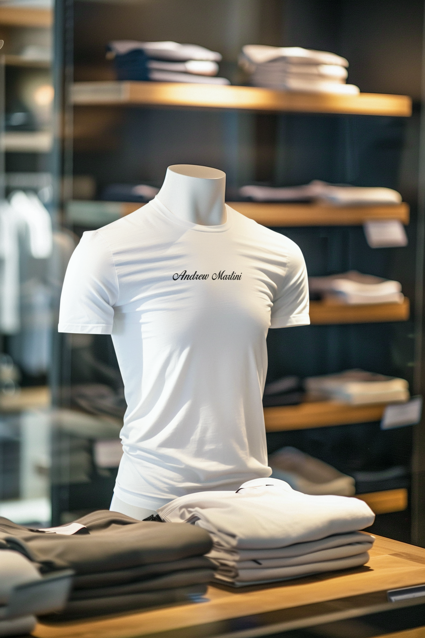 ANDREW MARTINI UNISEX REGULAR FIT WHITE T-SHIRT
