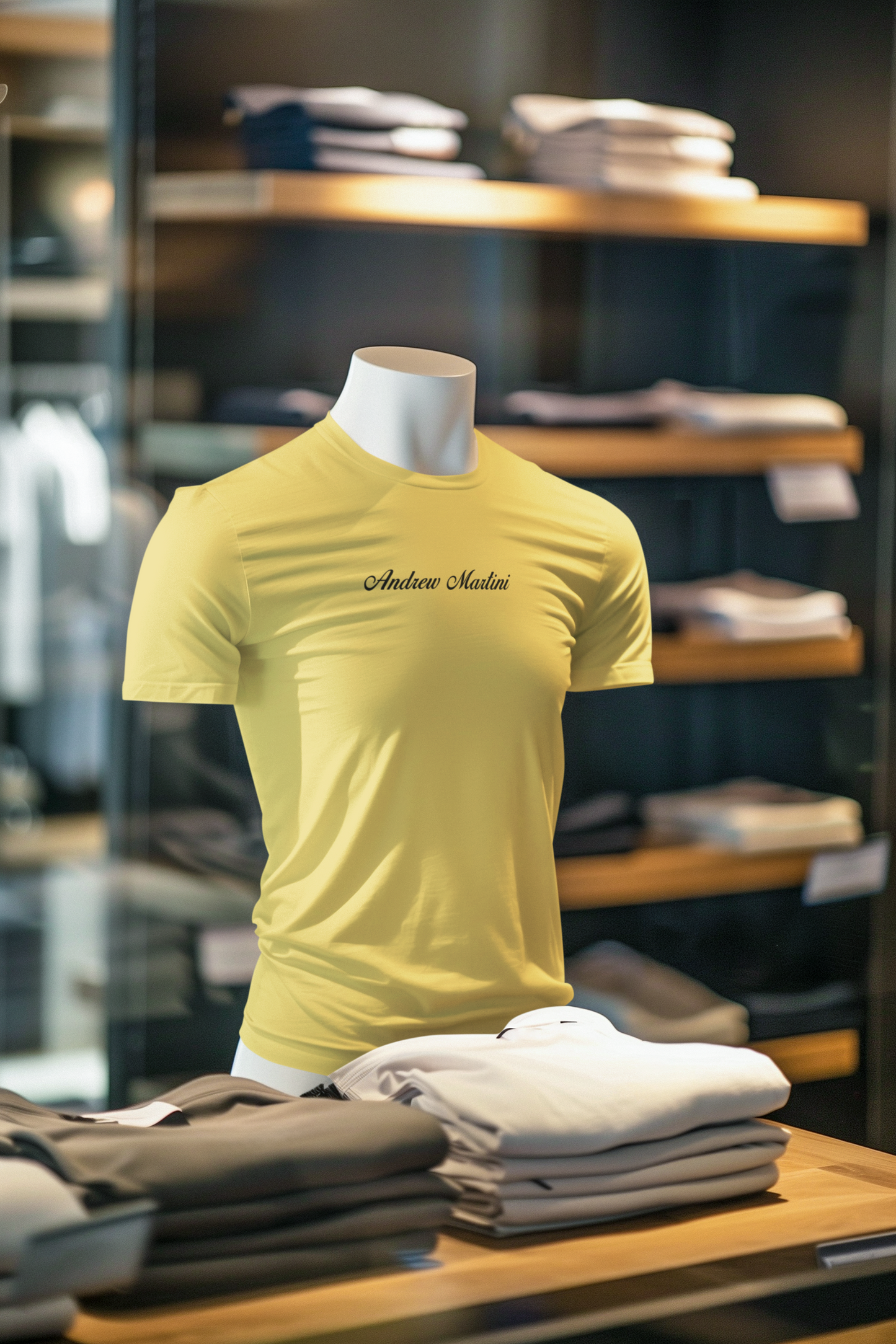ANDREW MARTINI UNISEX REGULAR FIT BEIGE T-SHIRT