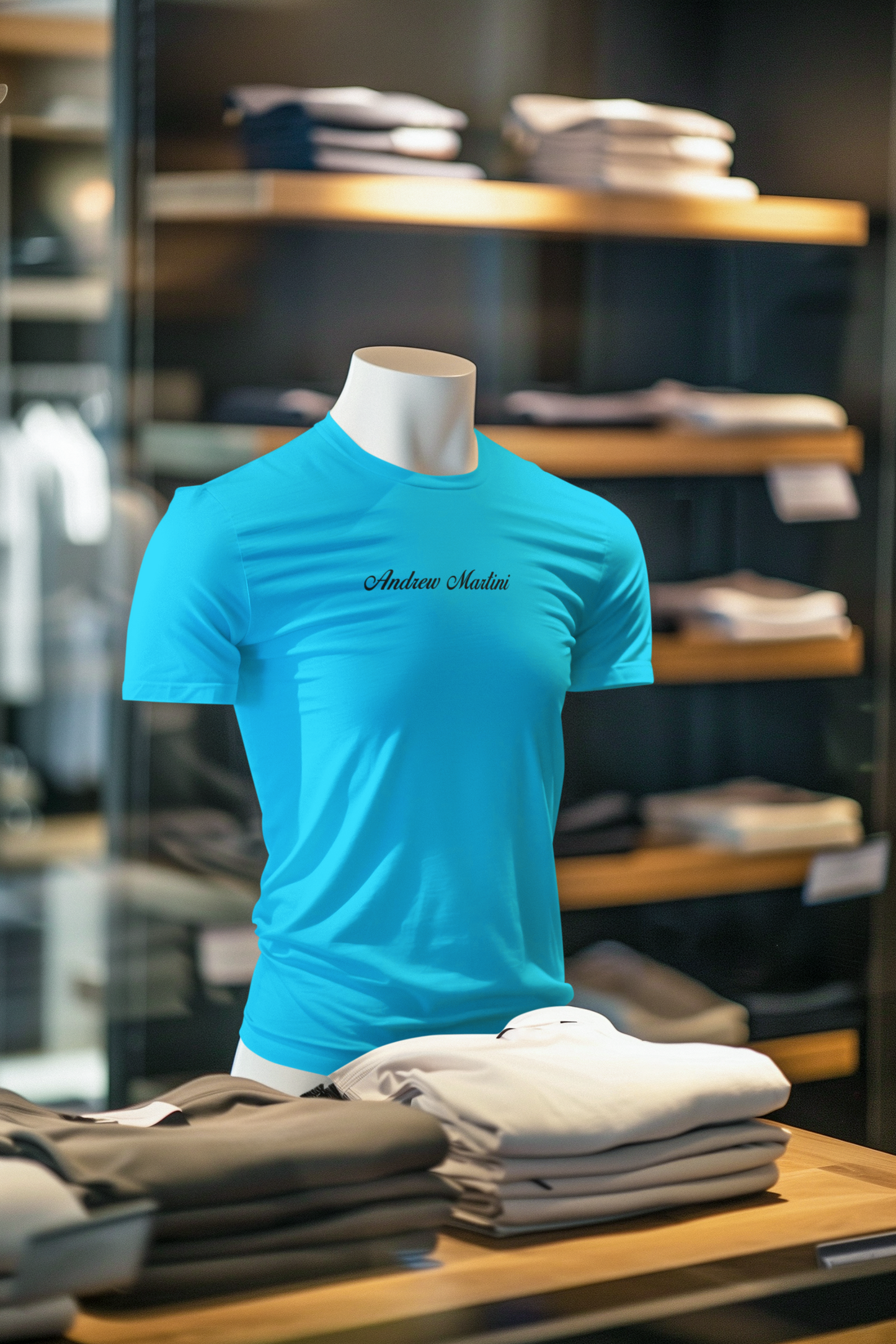 ANDREW MARTINI UNISEX REGULAR FIT SKY BLUE T-SHIRT