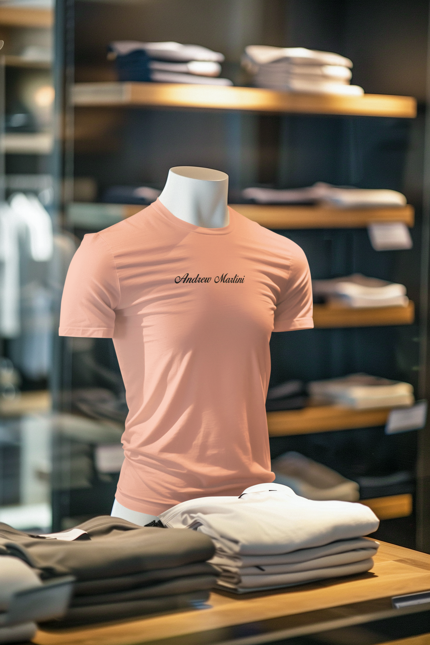 ANDREW MARTINI UNISEX REGULAR FIT PEACH T-SHIRT