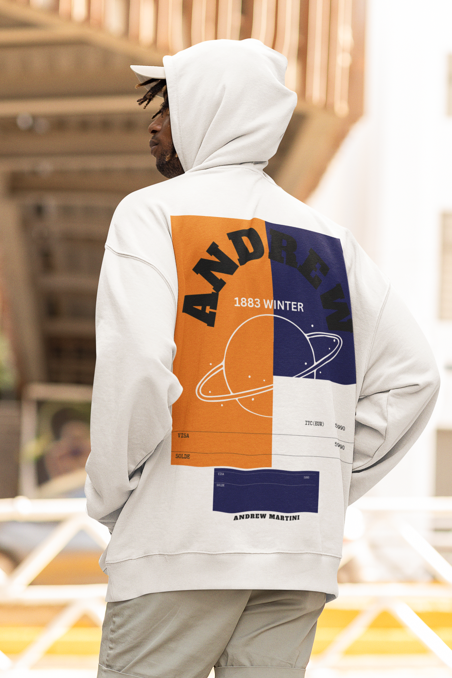 WHITE SPACE OVERSIZED HOODIE