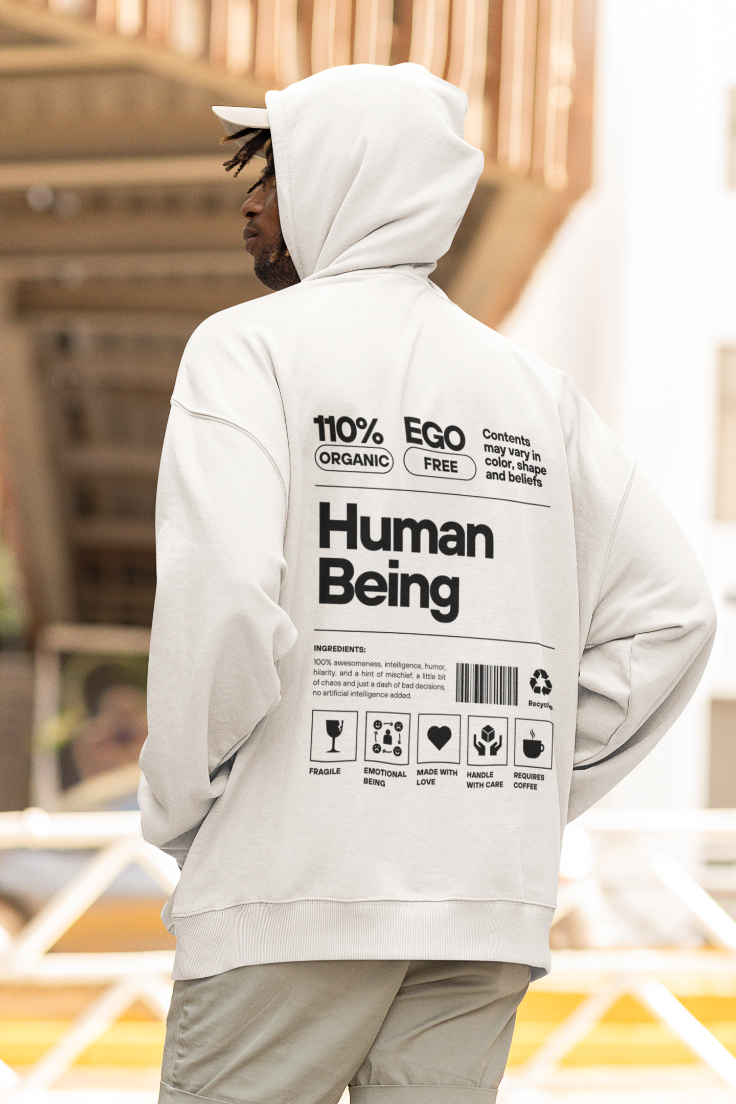 WHITE OVERSIZED HOODIE