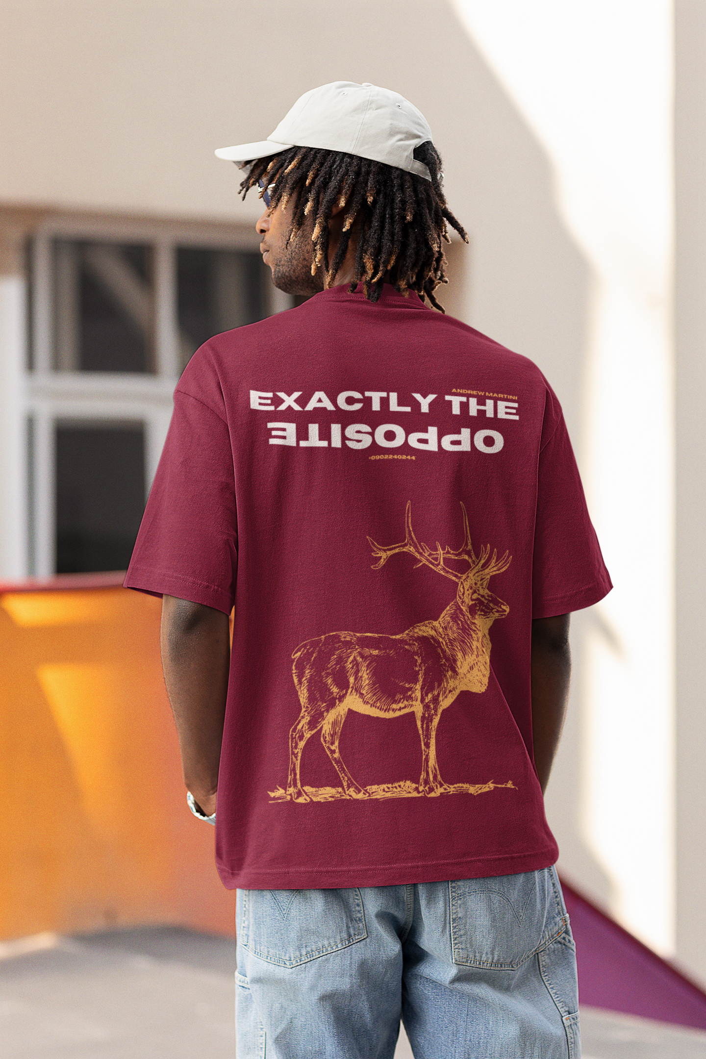 EXACTLY OPPOSITE MAROON OVERSIZED TSHIRT