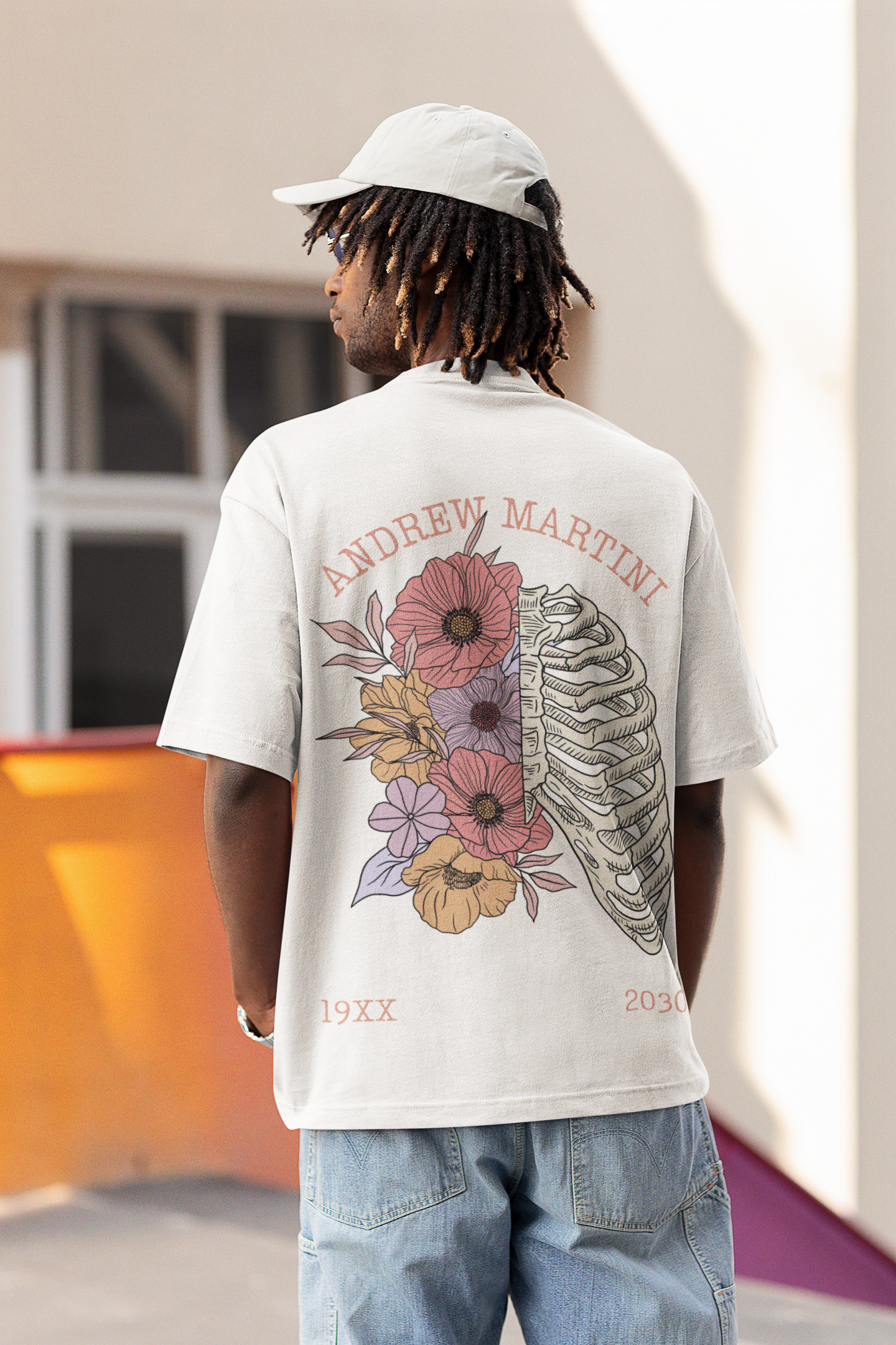 ANDREW MARTINI RIBS WHITE OVERSIZED T-SHIRT