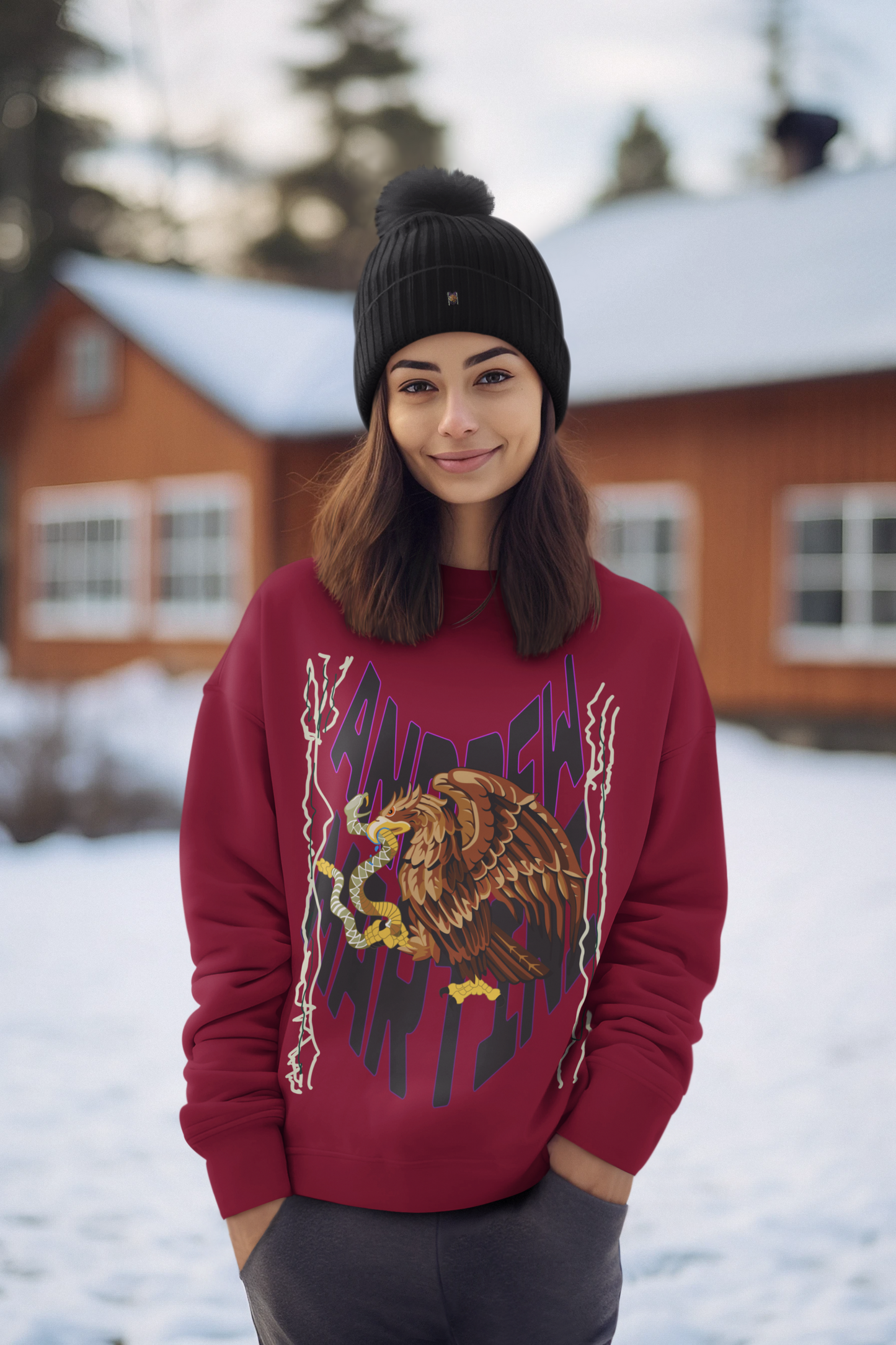 MEHROON CHEEL OVERSIZED SWEATSHIRT