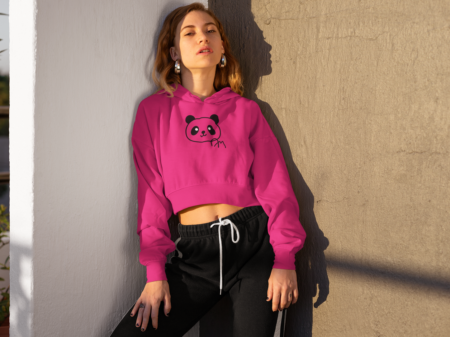 PANDA CROP HOODIE