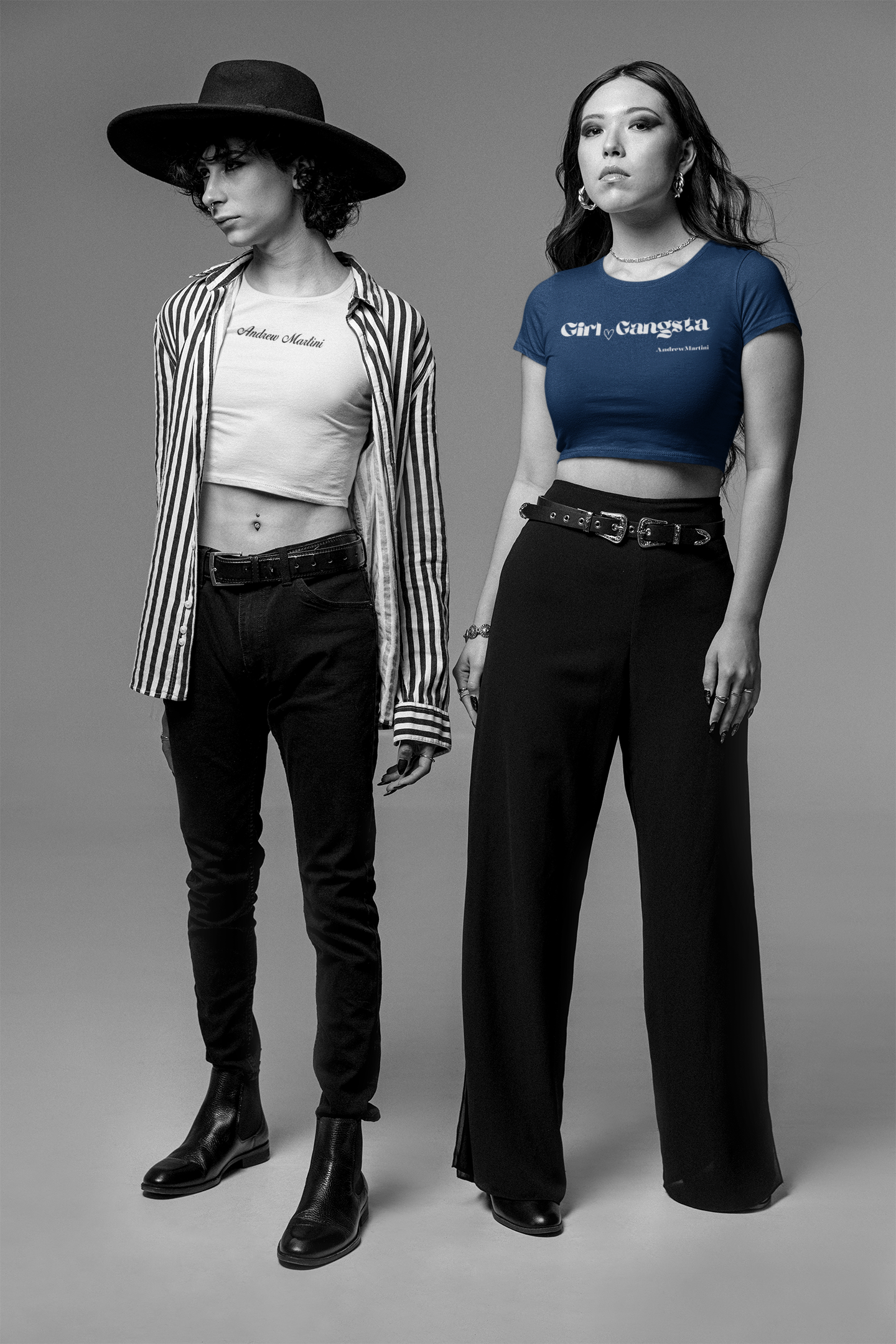 GIRL GANSTA NAVY BLUE CROP TOP