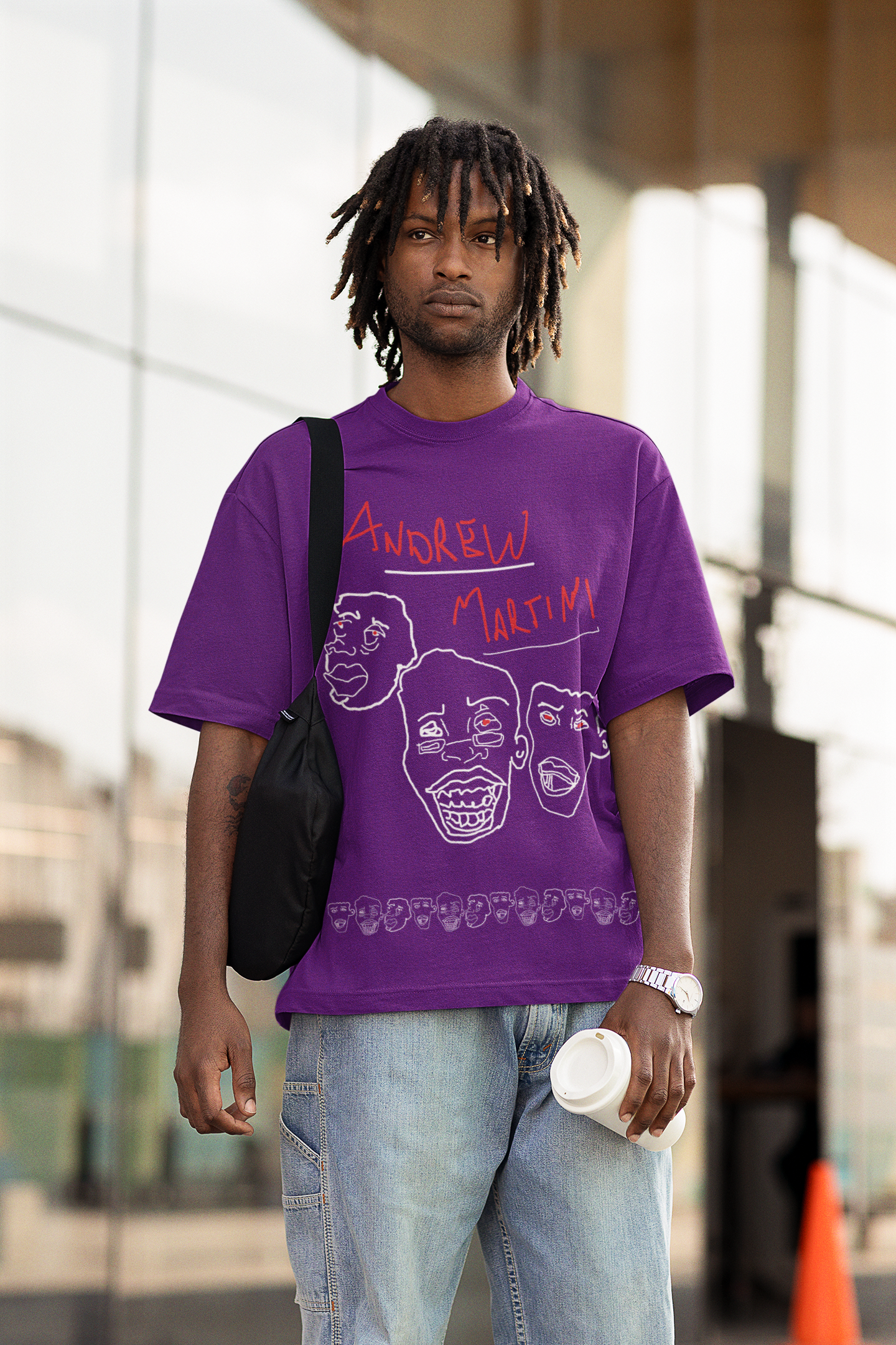3 FACE PURPLE OVERSIZED TSHIRT