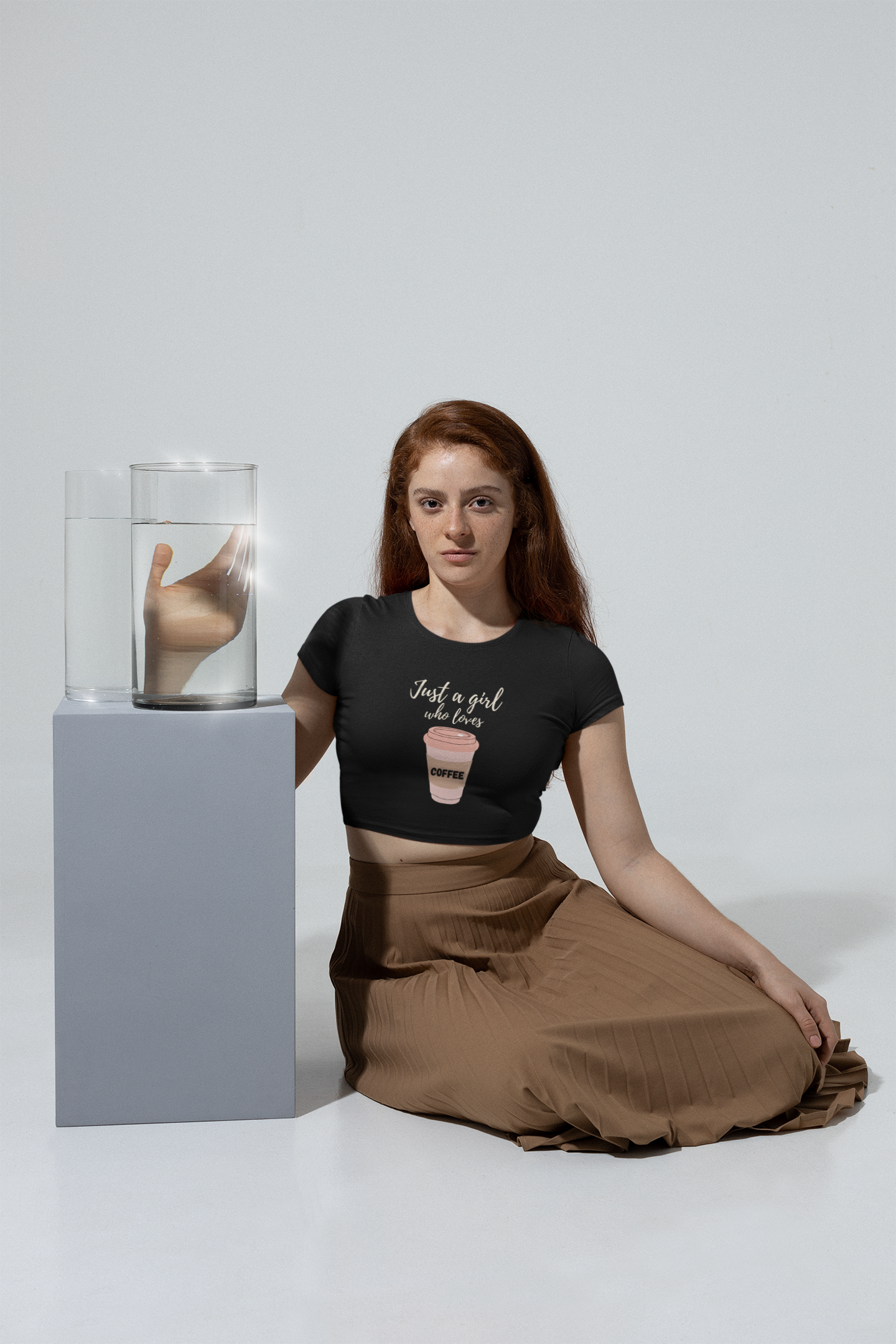 ANDREW MARTINI COFFEE BLACK CROP TOP