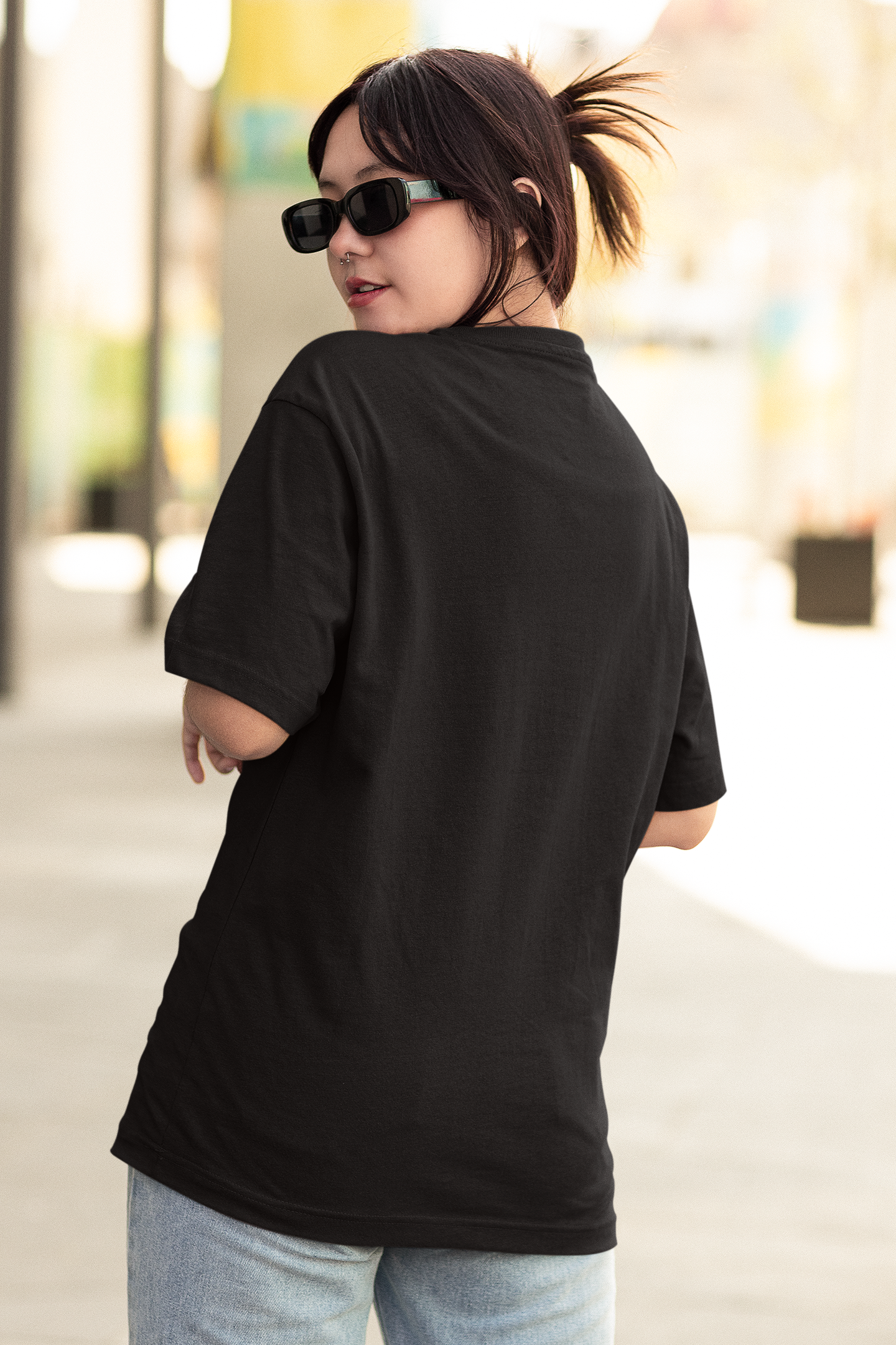 3 FACE BLACK OVERSIZED TSHIRT