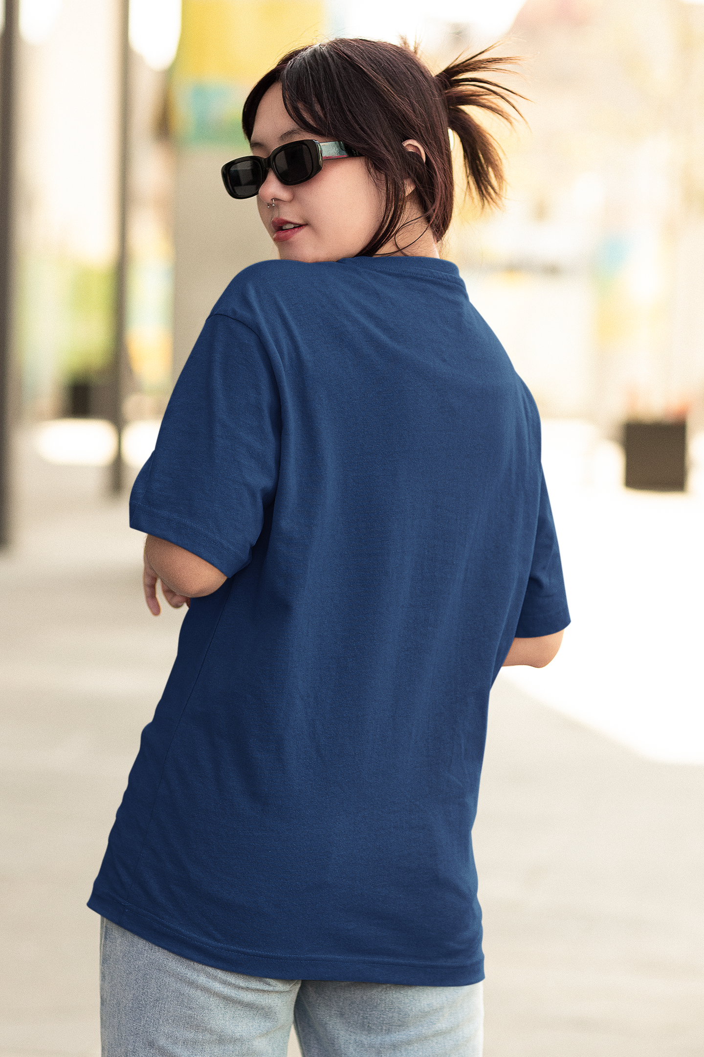 MOUNTAINS NAVY BLUE OVERSIZED TSHIRT