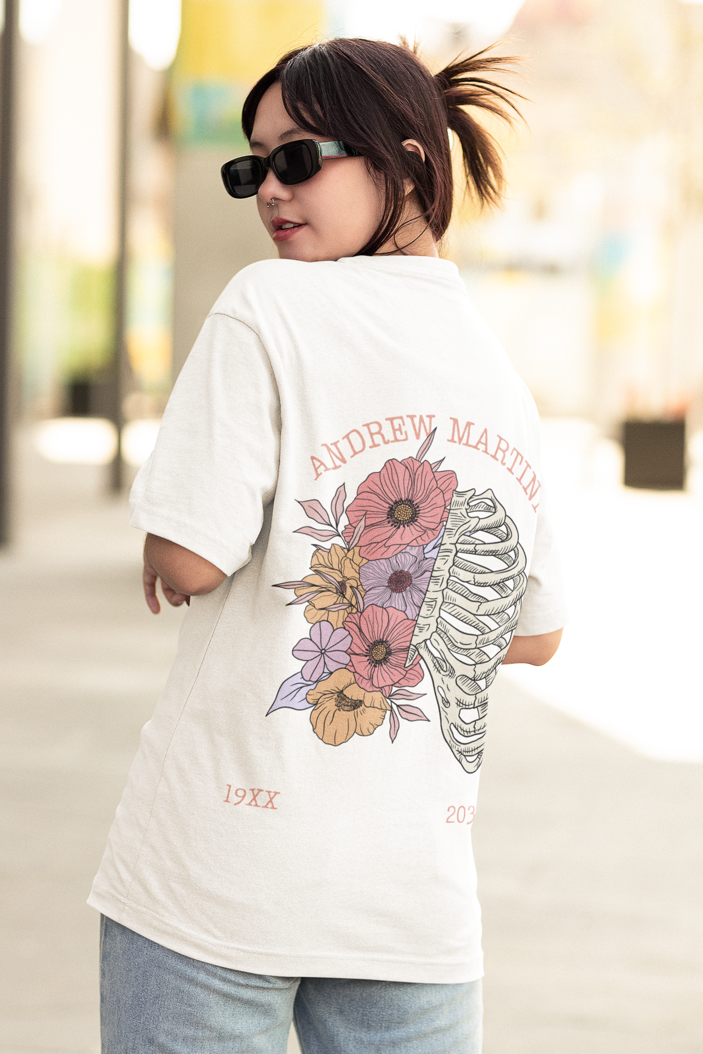 ANDREW MARTINI RIBS WHITE OVERSIZED T-SHIRT