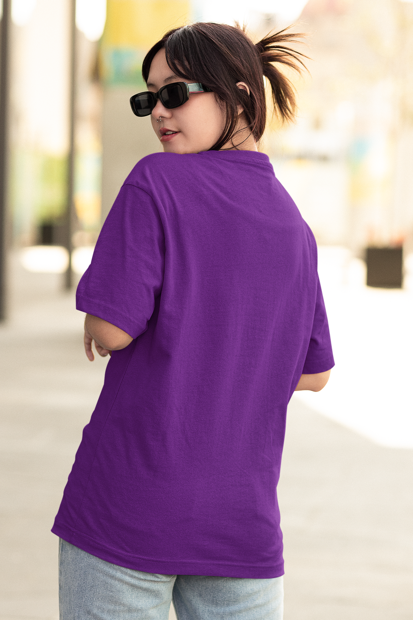 3 FACE PURPLE OVERSIZED TSHIRT