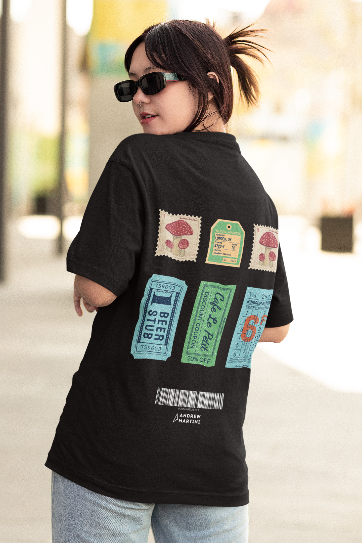 TICKETS BLACK OVERSIZED TSHIRT