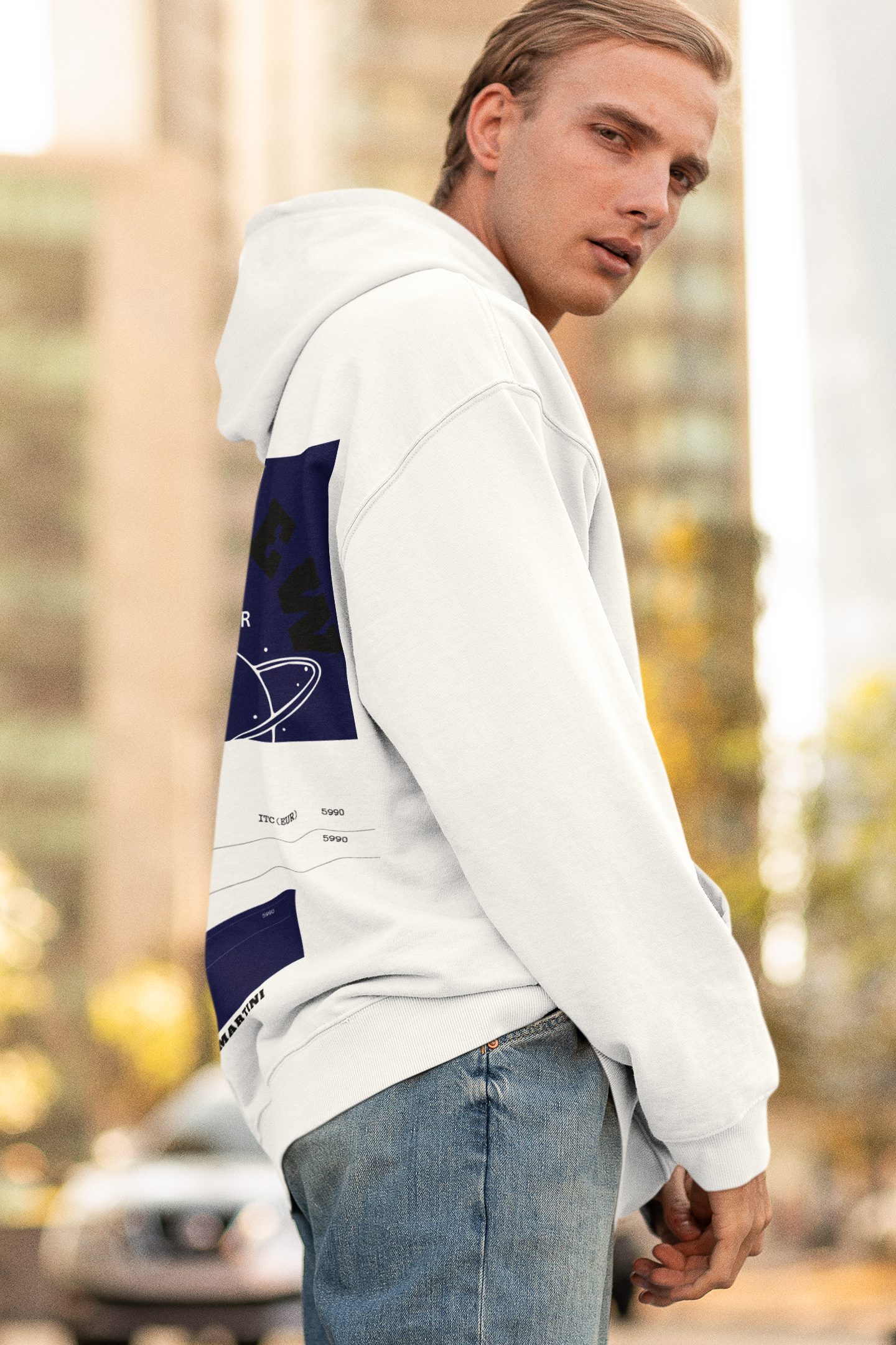WHITE SPACE OVERSIZED HOODIE