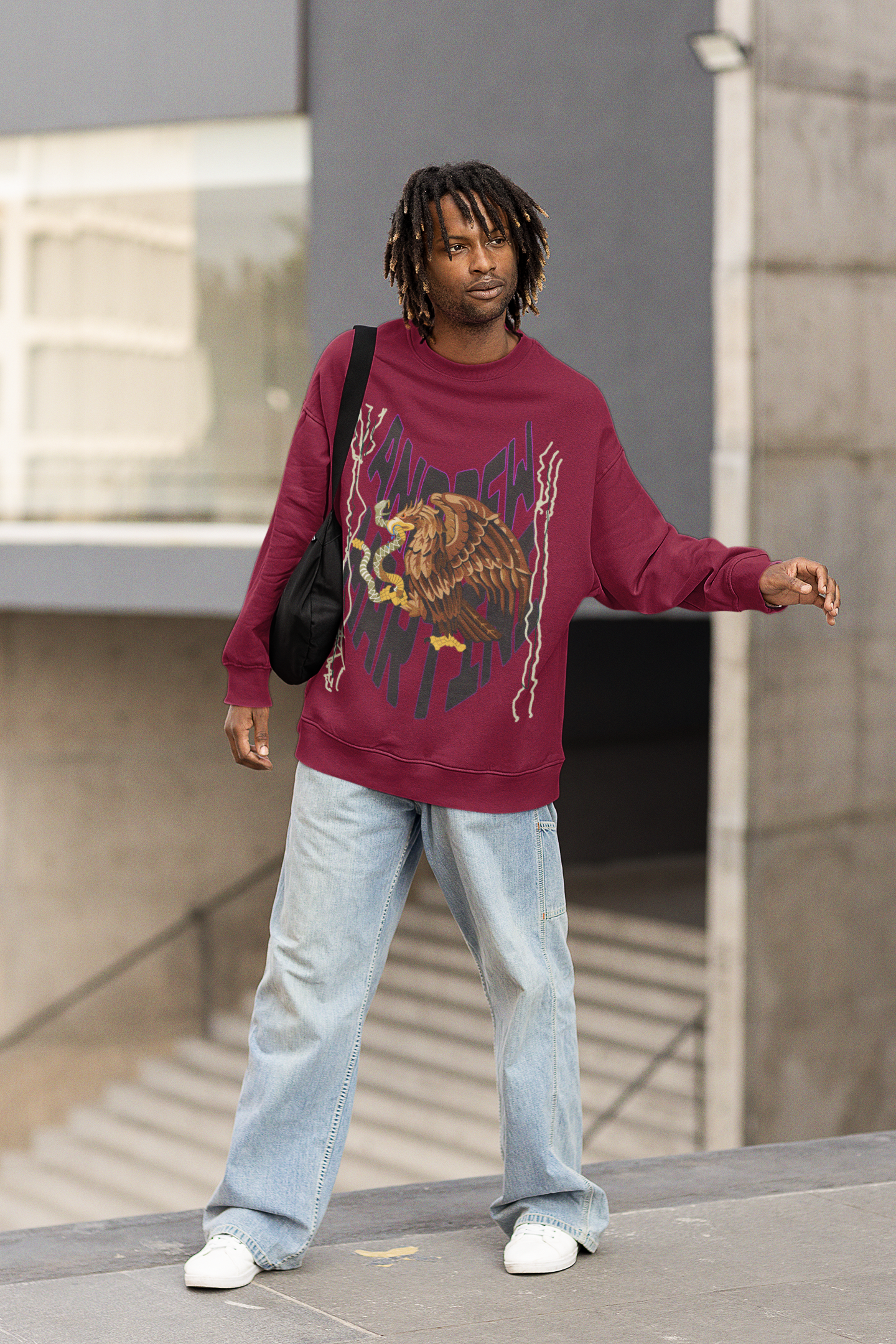 MEHROON CHEEL OVERSIZED SWEATSHIRT