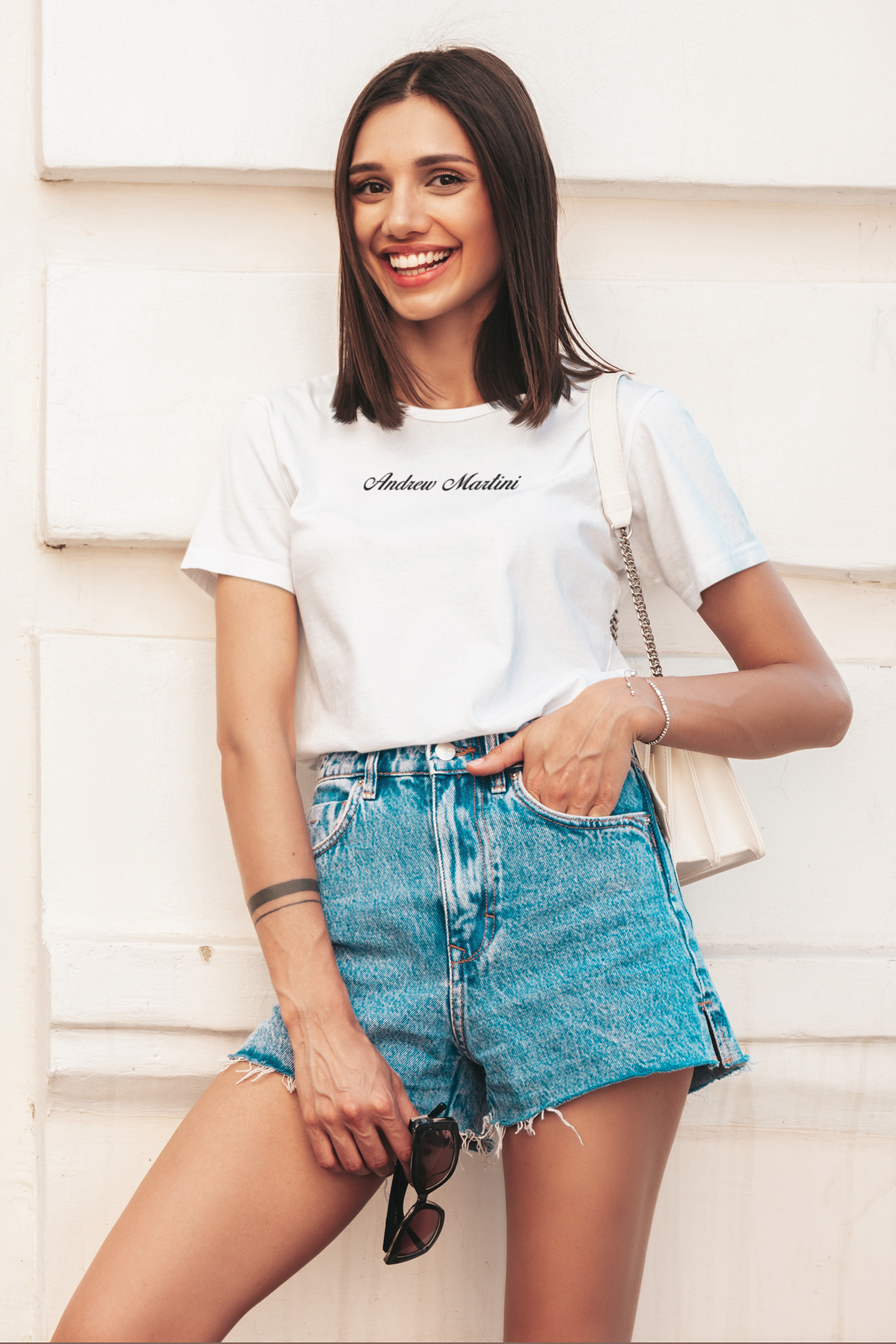 ANDREW MARTINI UNISEX REGULAR FIT WHITE T-SHIRT