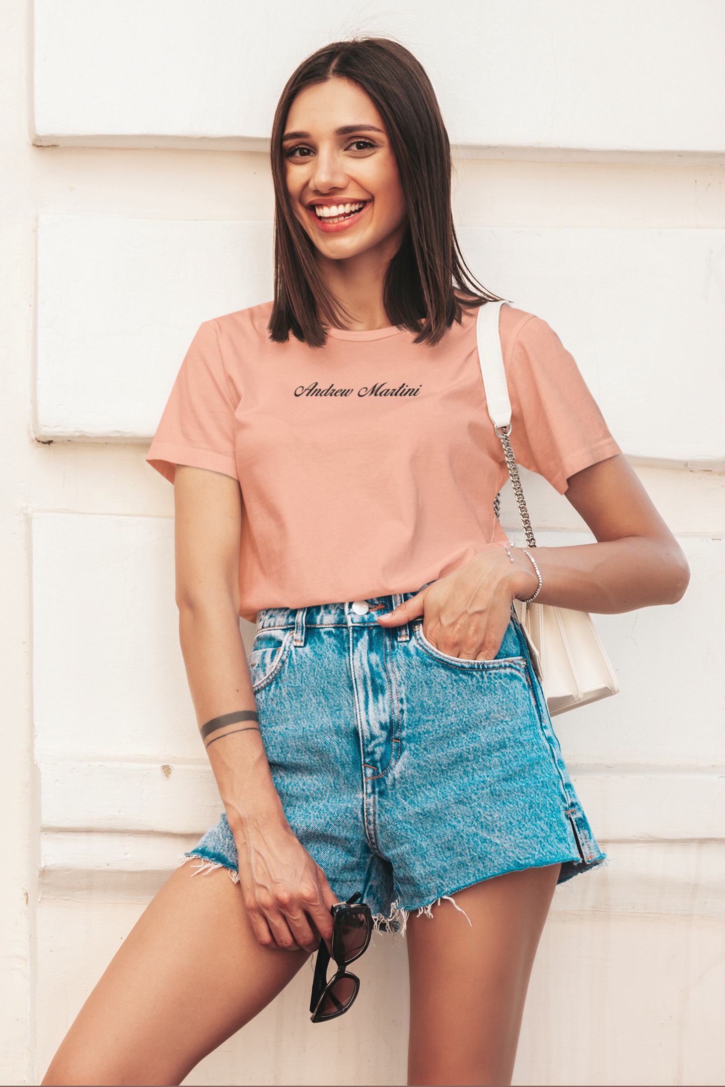 ANDREW MARTINI UNISEX REGULAR FIT PEACH T-SHIRT