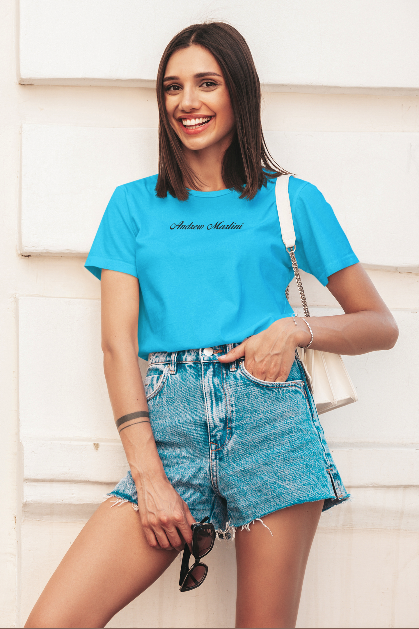ANDREW MARTINI UNISEX REGULAR FIT SKY BLUE T-SHIRT