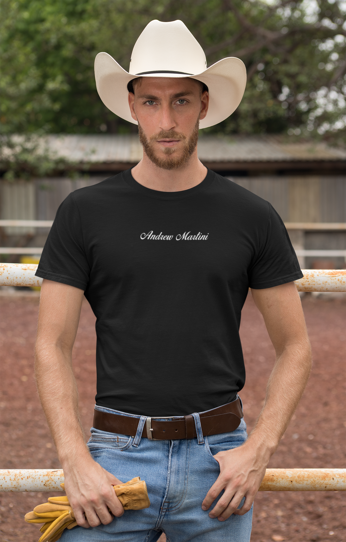 ANDREW MARTINI UNISEX REGULAR FIT BLACK T-SHIRT