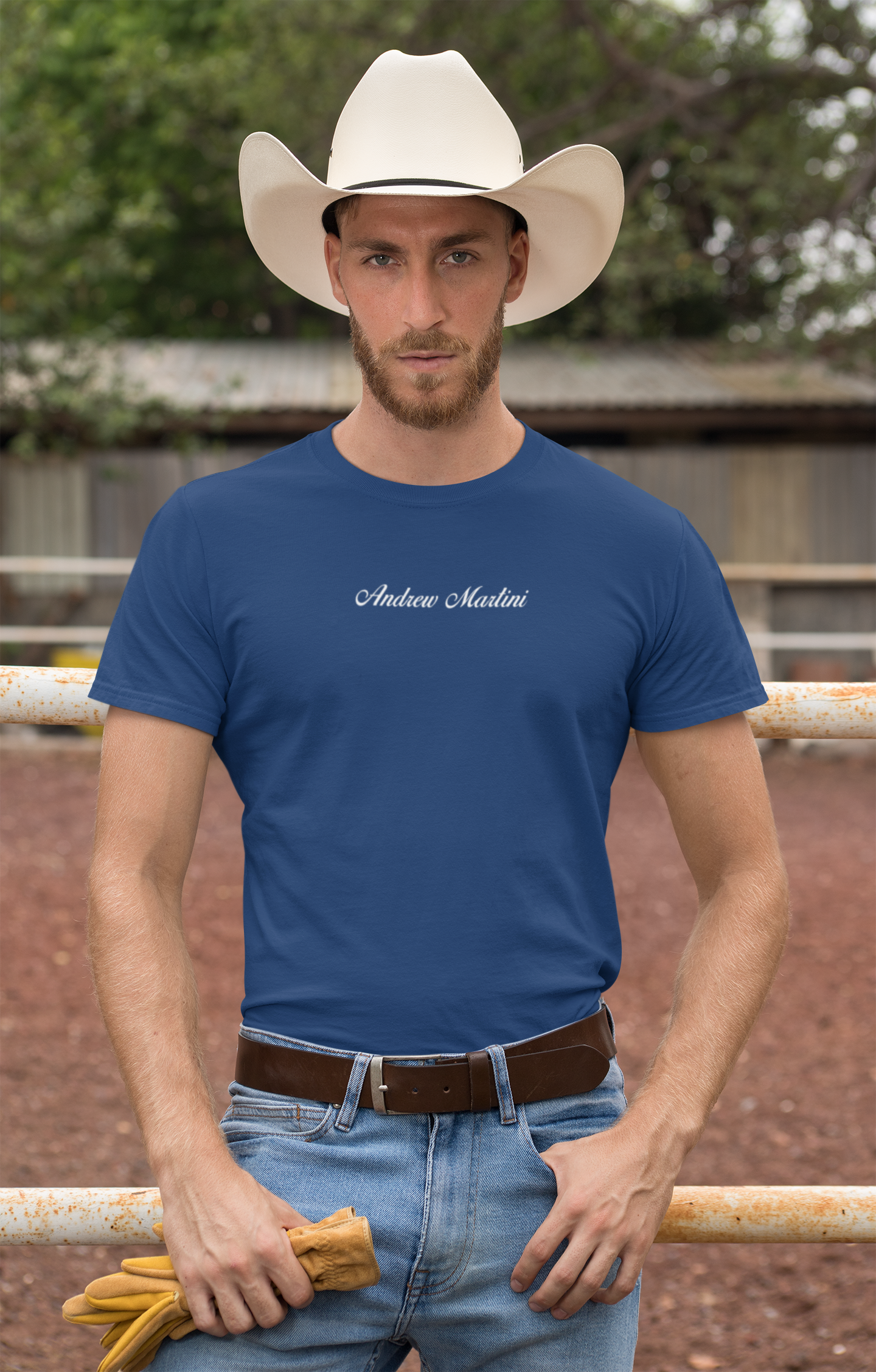 ANDREW MARTINI UNISEX REGULAR FIT PETROL BLUE T-SHIRT