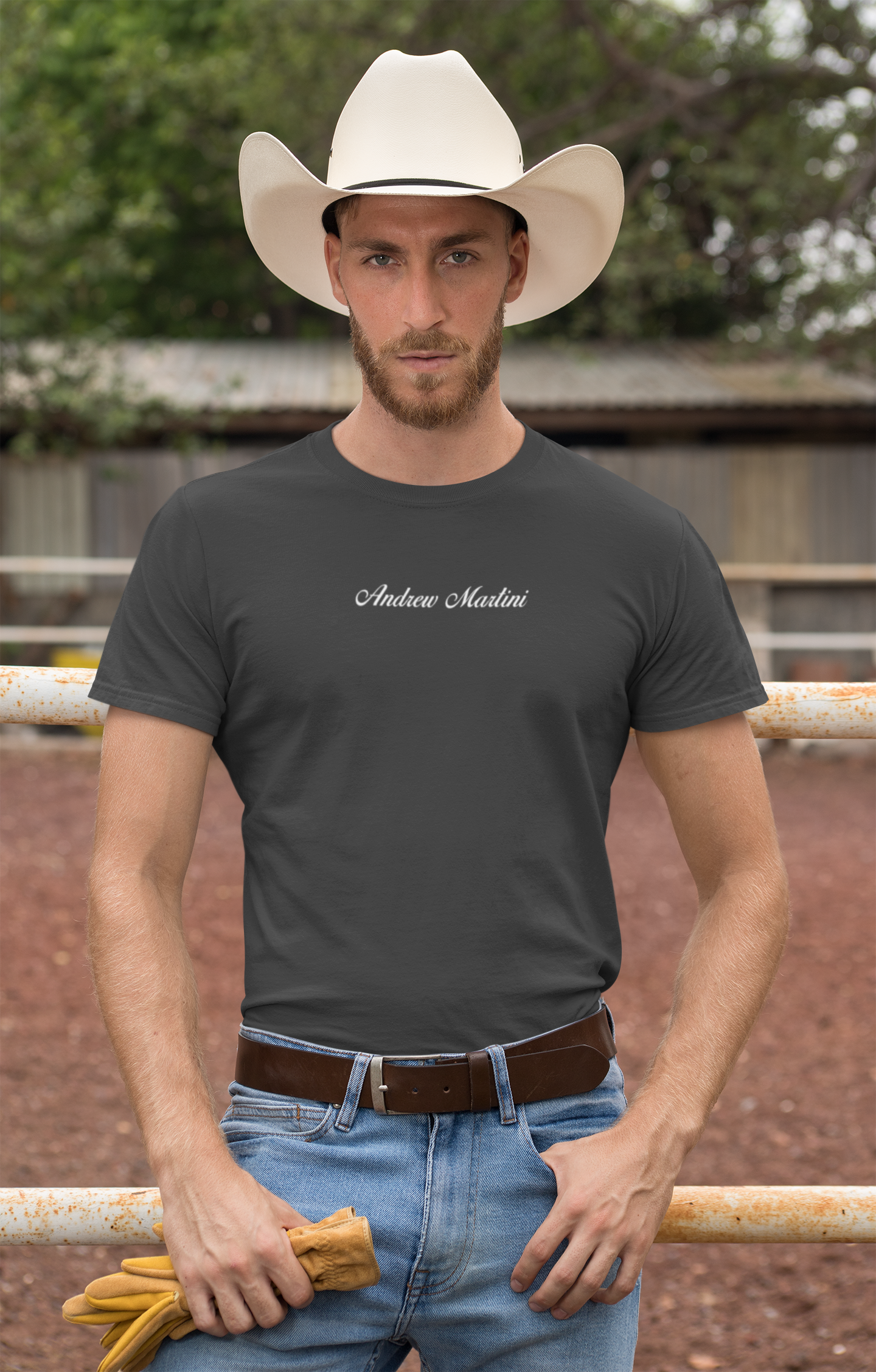 ANDREW MARTINI UNISEX REGULAR FIT MELANGE CHARCOAL T-SHIRT