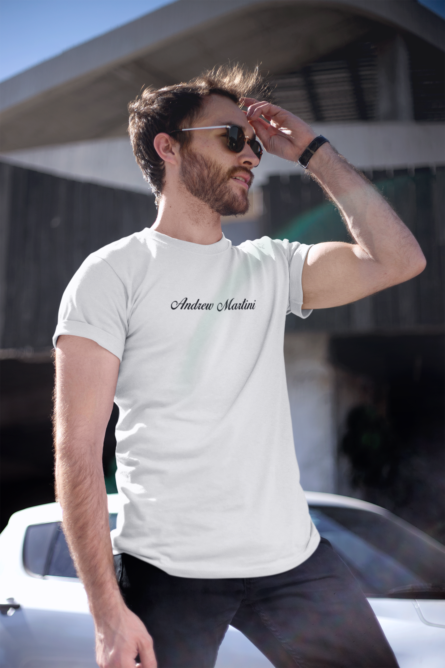 ANDREW MARTINI UNISEX REGULAR FIT WHITE T-SHIRT