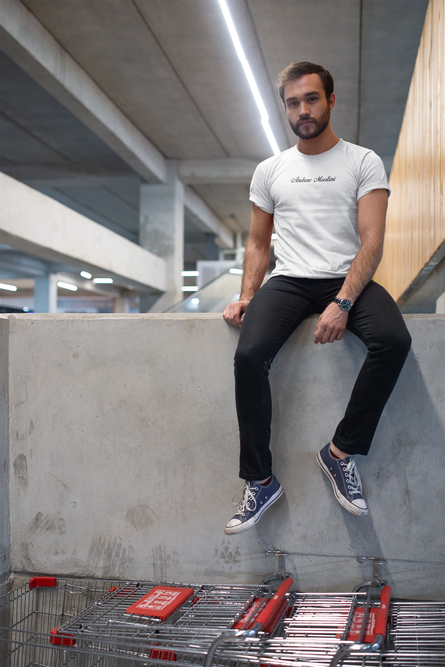 ANDREW MARTINI UNISEX REGULAR FIT WHITE T-SHIRT