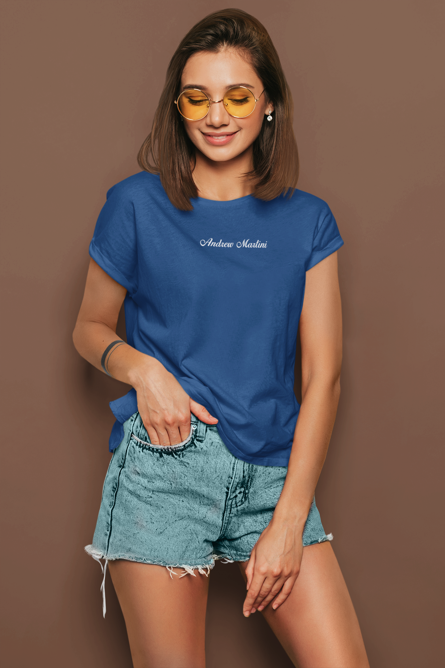 ANDREW MARTINI UNISEX REGULAR FIT PETROL BLUE T-SHIRT