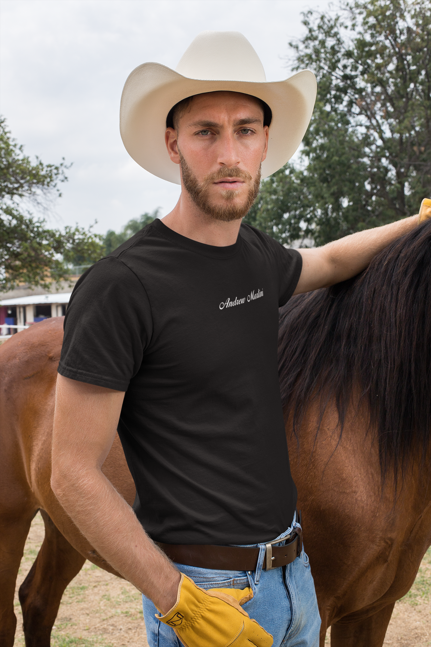 ANDREW MARTINI UNISEX REGULAR FIT BLACK T-SHIRT