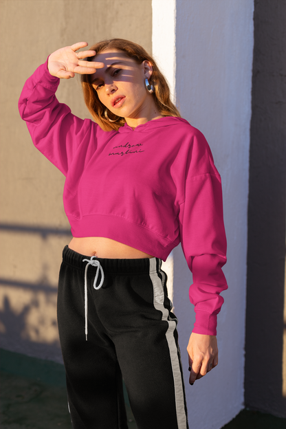 BASIC PINK CROP HOODIE