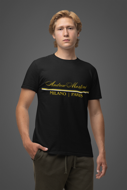 Andrew Martinti Black Round Neck Tshirt