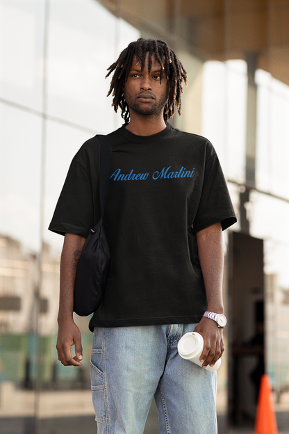 BLUE HEART BLACK OVERSIZED TSHIRT