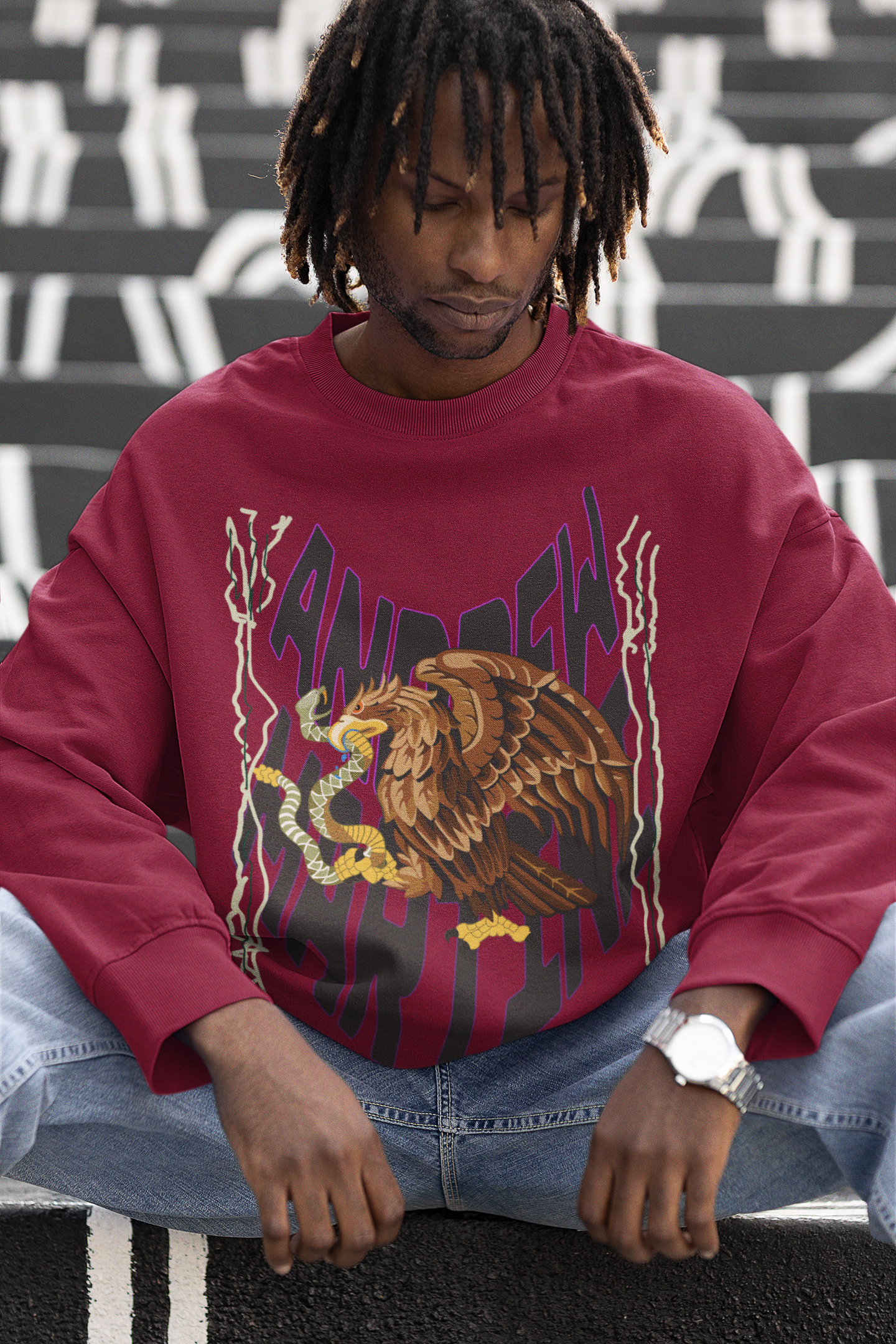 MEHROON CHEEL OVERSIZED SWEATSHIRT