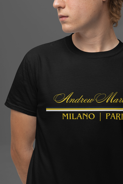 Andrew Martinti Black Round Neck Tshirt