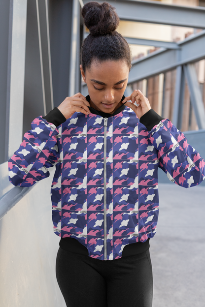 ANDREW MARTINI BLUE CAMOUFLAGE UNISEX AOP BOMBER JACKET